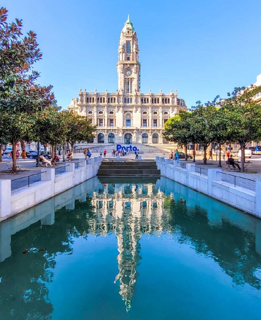 avenida dos aliados e câmara municipal do porto